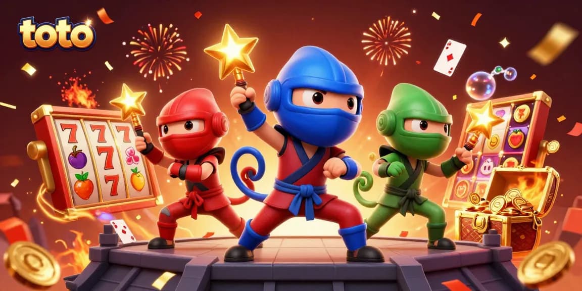 Engage with exciting slot games at toto with a colorful chameleon team showcasing vibrant energy.