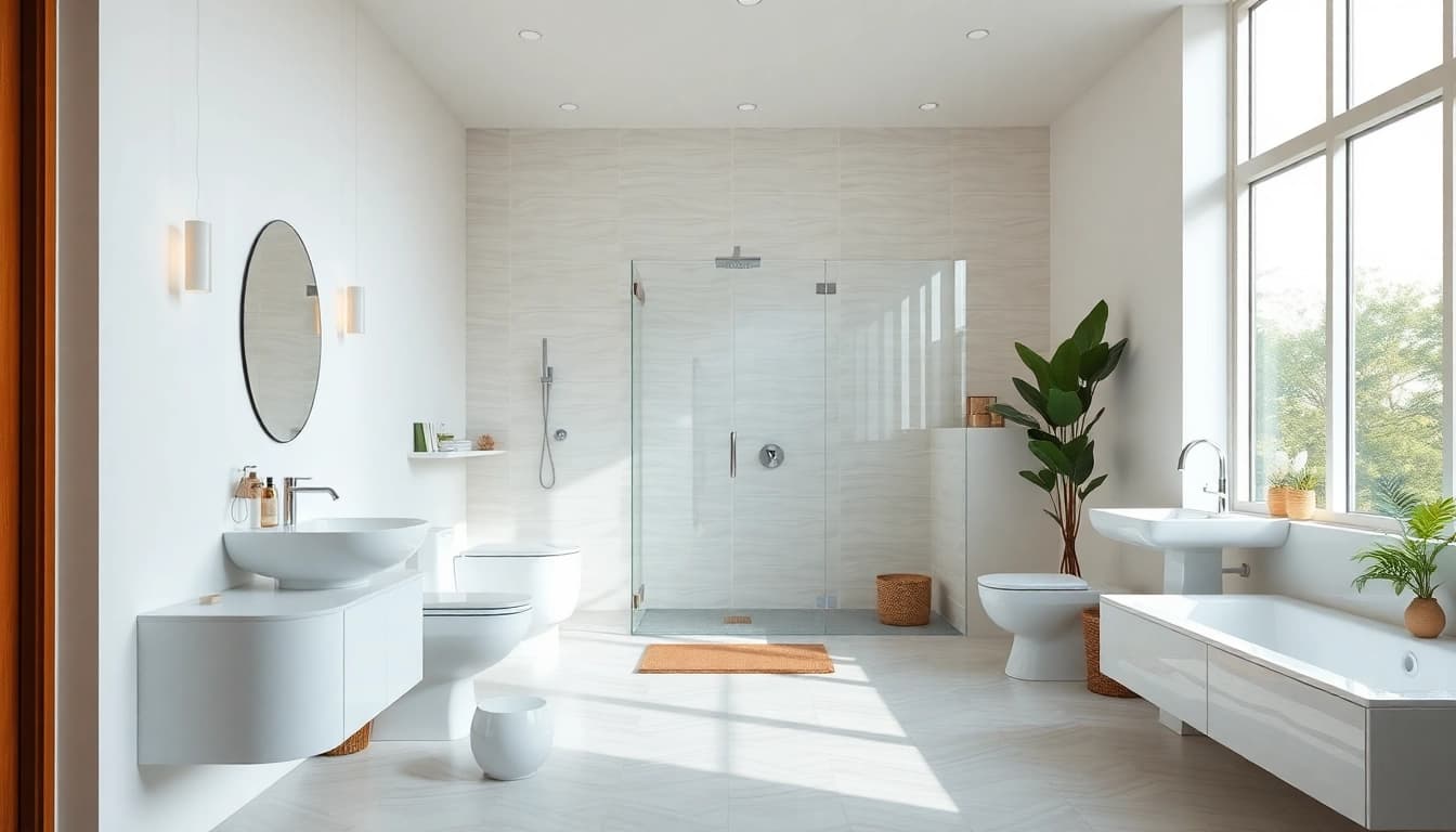 Gestalte eindrucksvoll das Badezimmer mit sonni sanitär GmbH Produkten und modernen Designs.