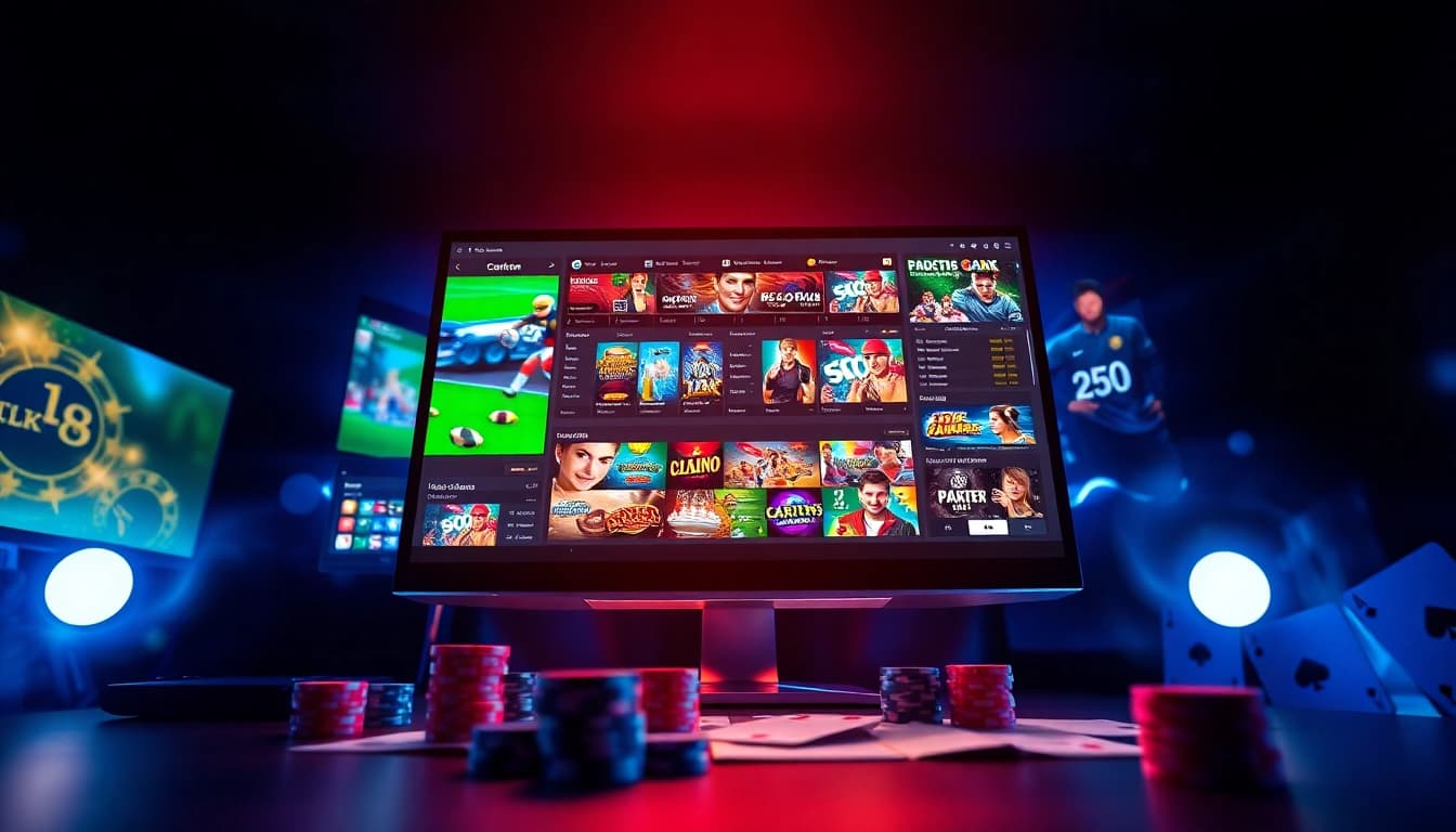 Vibrant online gambling interface featuring sports betting and casino games from http://hm88.blue/ with immersive visuals.