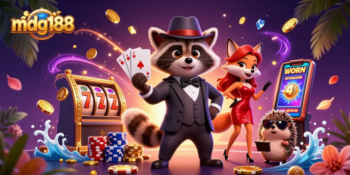 Experience thrilling wins at mdg188 with vibrant casino characters and exciting game elements.