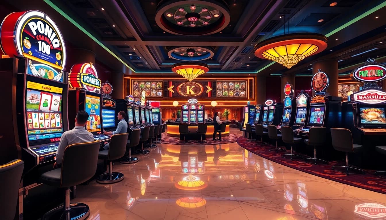 Engaged players enjoying slot pragmatic games in a luxurious casino atmosphere.
