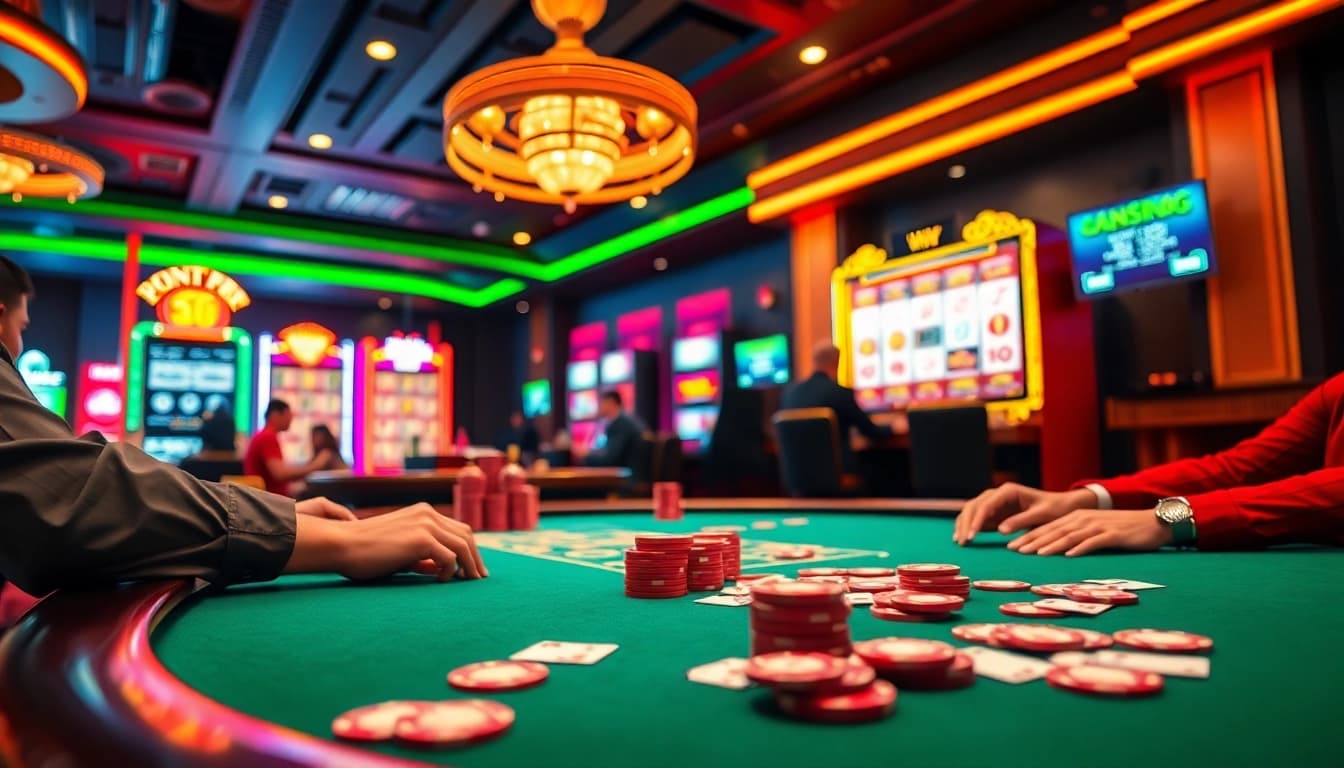 Experience the thrilling atmosphere at https://jun88.buzz/ with high-stakes poker games, vibrant casino lights, and premium gaming action.
