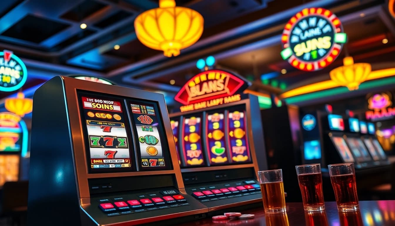 Menangkan hadiah jackpot di mesin slot depo 1k dengan suasana kasino yang meriah.