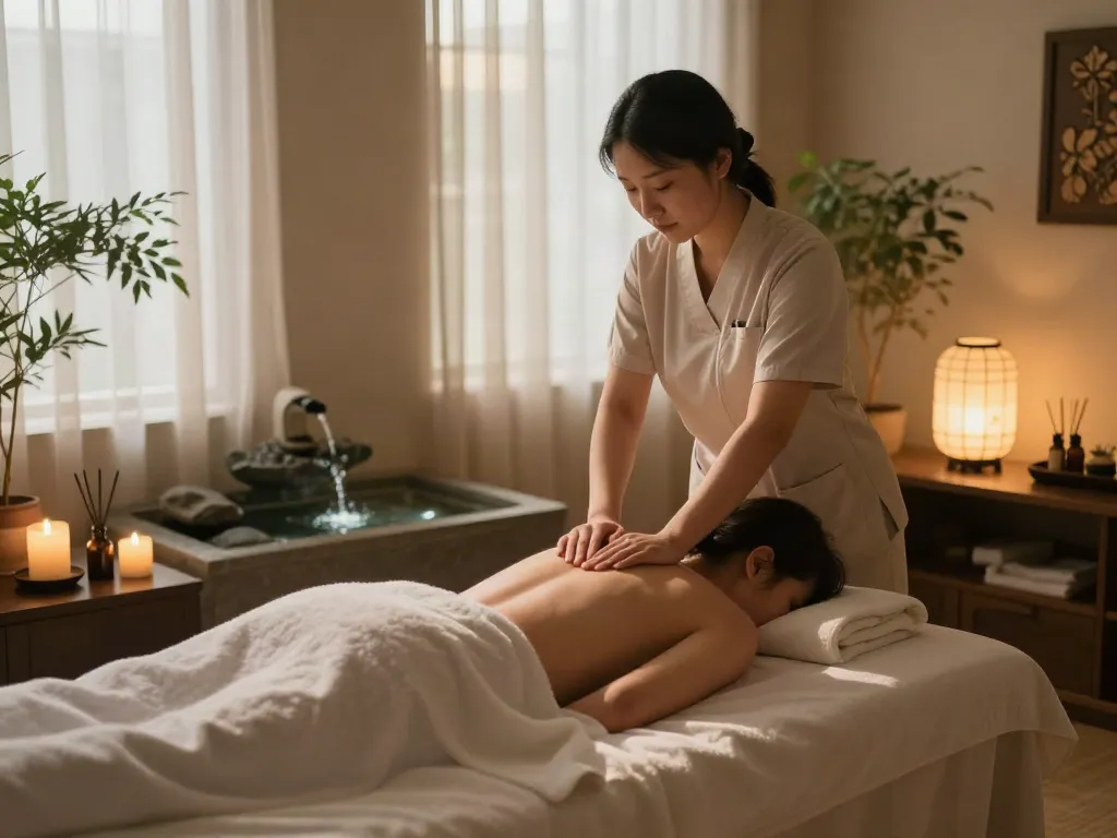 A tranquil 양재동출장마사지 experience in a soothing therapy room with relaxing décor.