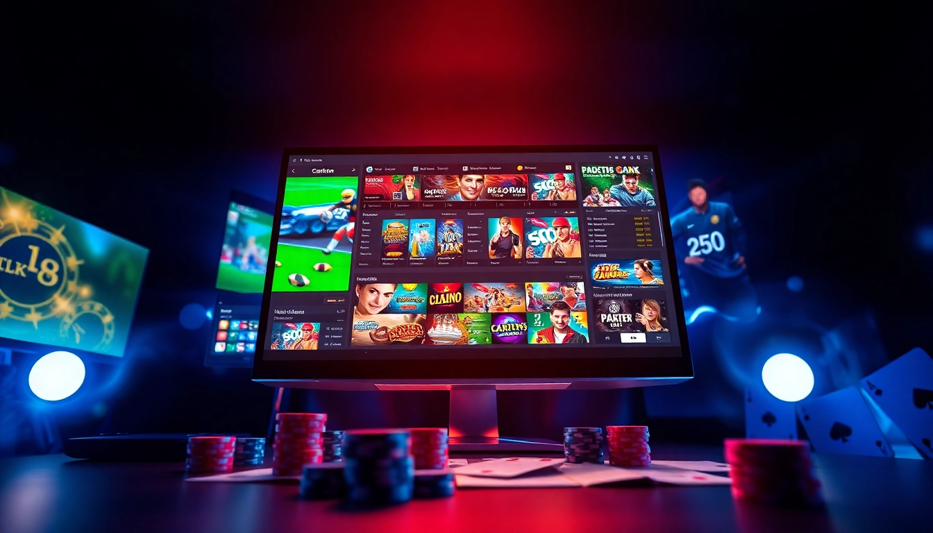 Vibrant online gambling interface featuring sports betting and casino games from http://hm88.blue/ with immersive visuals.