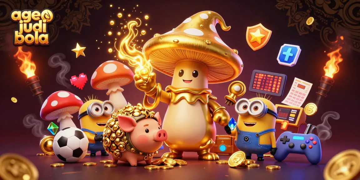 A vibrant scene with the characters from agen judi bola surrounded by sports betting elements, capturing excitement and strategy.