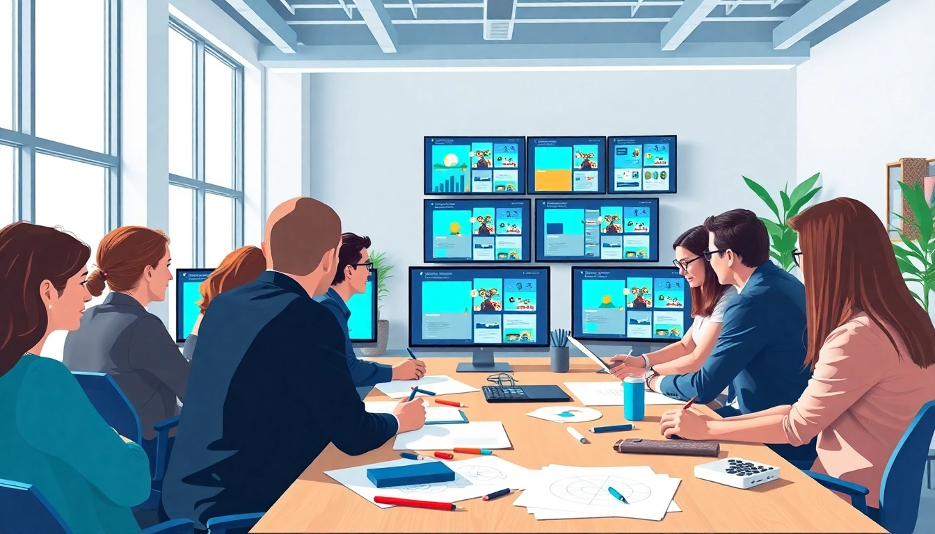 Creating stunning Website Design Hereford through teamwork in a modern studio.