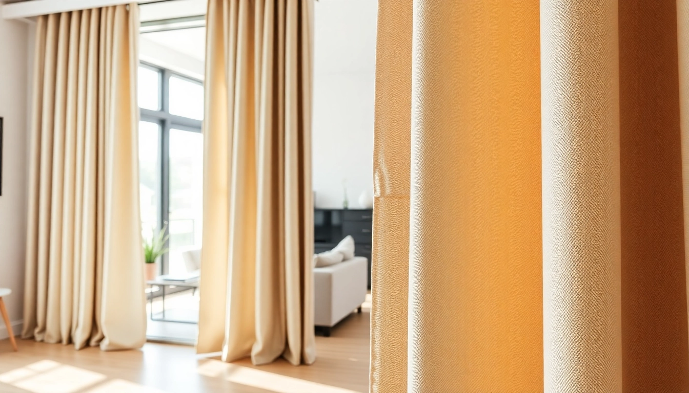 Verduisterende gordijnen in een moderne woonkamer met rustig interieur.