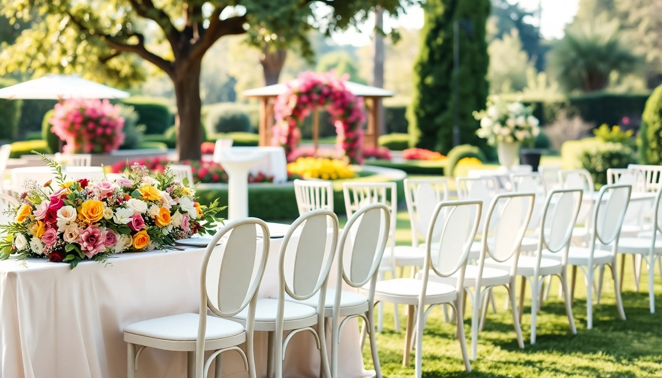 Explore various chair rentals for outdoor events, emphasizing style and elegance.