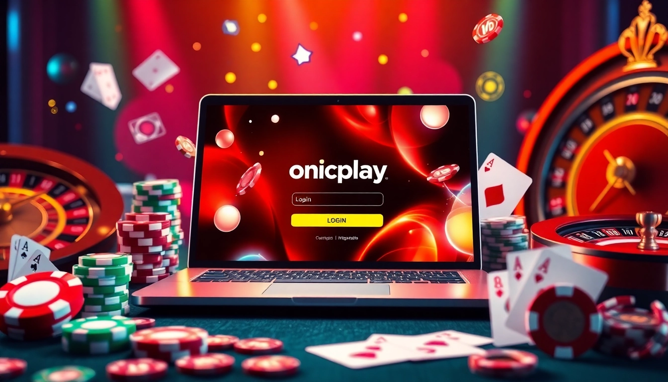 Experience seamless onicplay login in an engaging online casino setting with vibrant gaming elements.