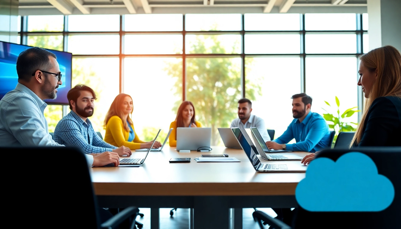 Team collaboration on managed IT services Lakeland, emphasizing teamwork and technology.