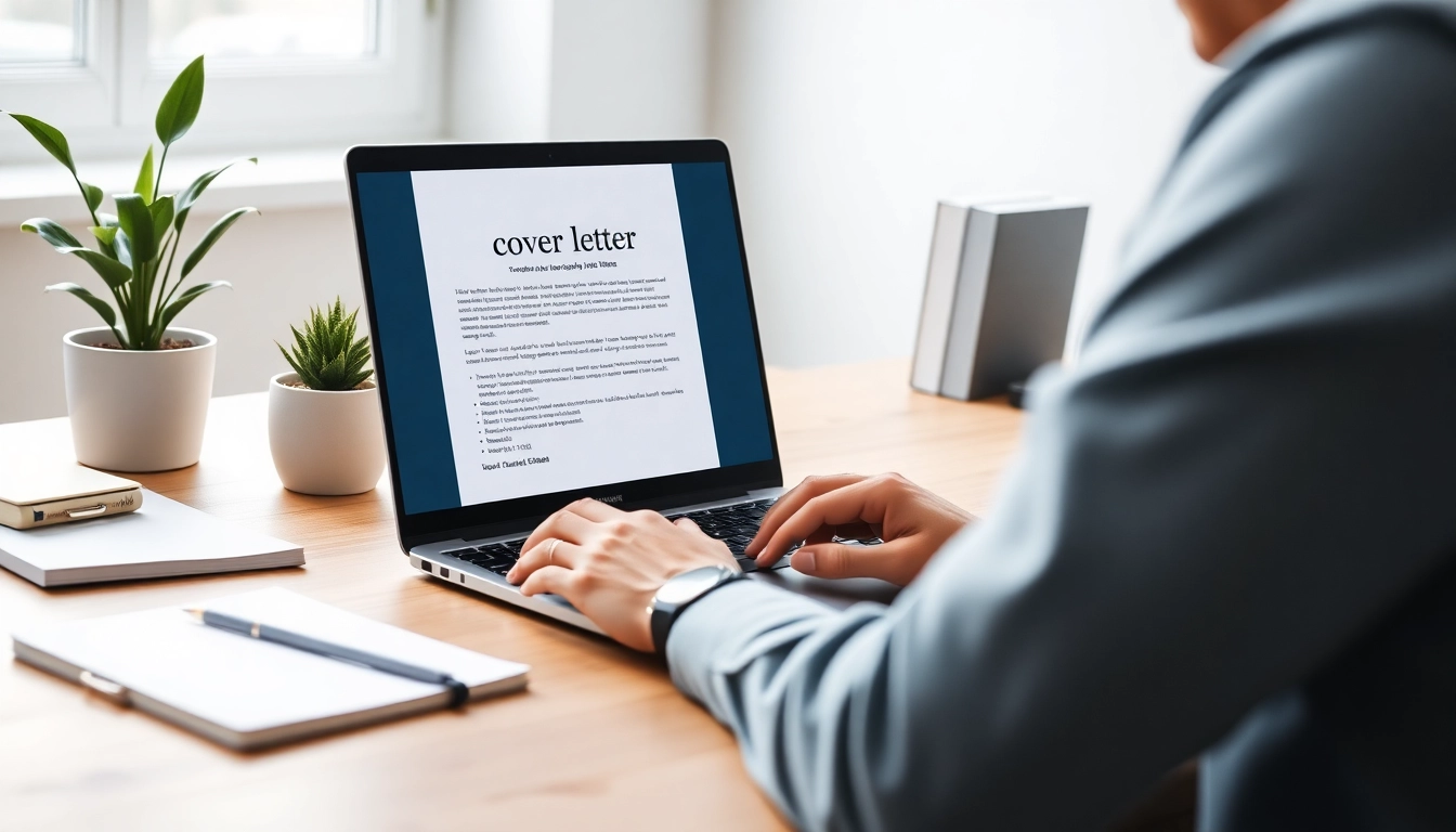 Creating a personalized Cover Letter Generation with a professional touch in a cozy workspace.