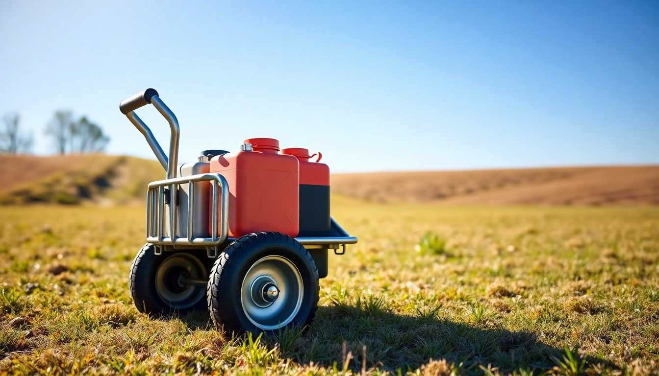 Fuel Caddy displayed in a natural setting, highlighting portability and design features.