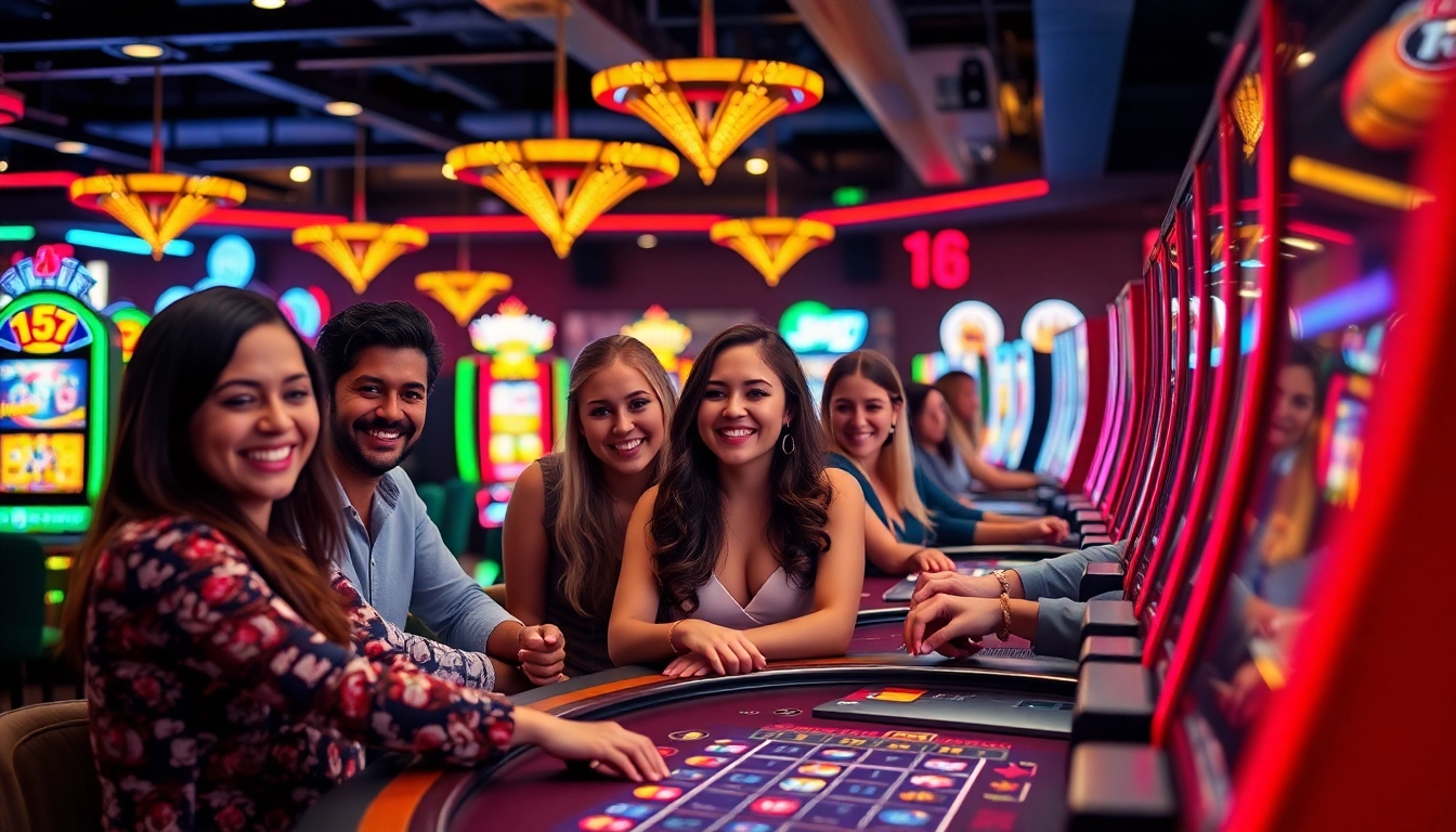 Engaged players enjoying a lively atmosphere at Non gamstop casino UK with vibrant games.
