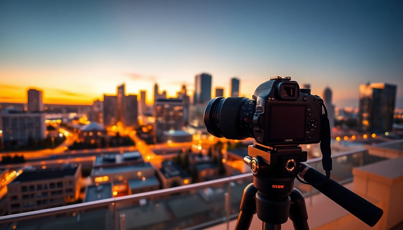 Capture a beautiful urban landscape with a professional photography company edmonton in action.