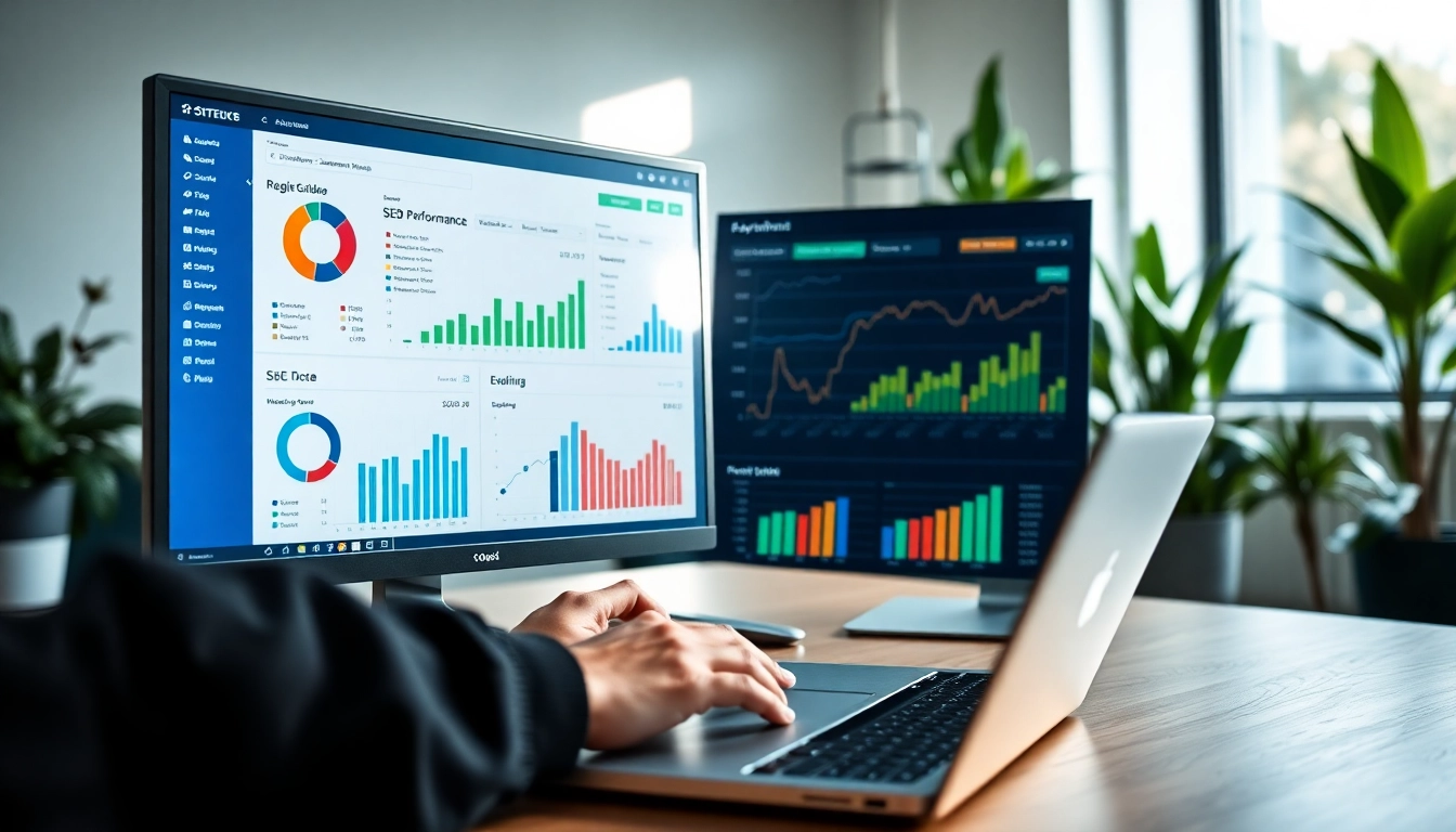 Analyze SEO performance metrics in a professional marketing workspace.