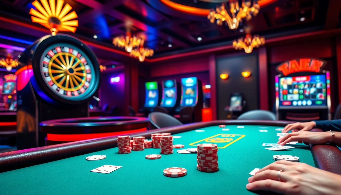 Experience the thrill of kpi4d at a lively casino table showcasing poker excitement.