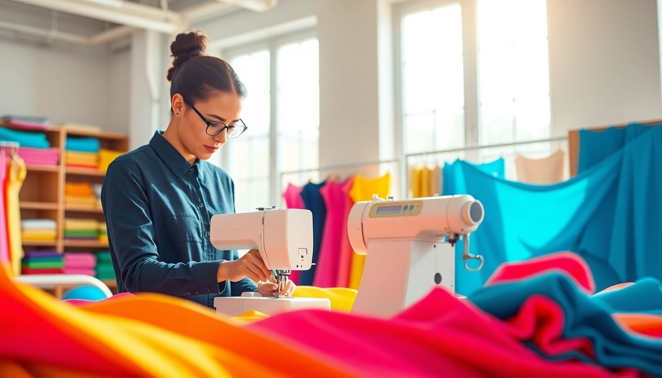 Creëer unieke ontwerpen met spandex stof in een heldere modeontwerpatelier.