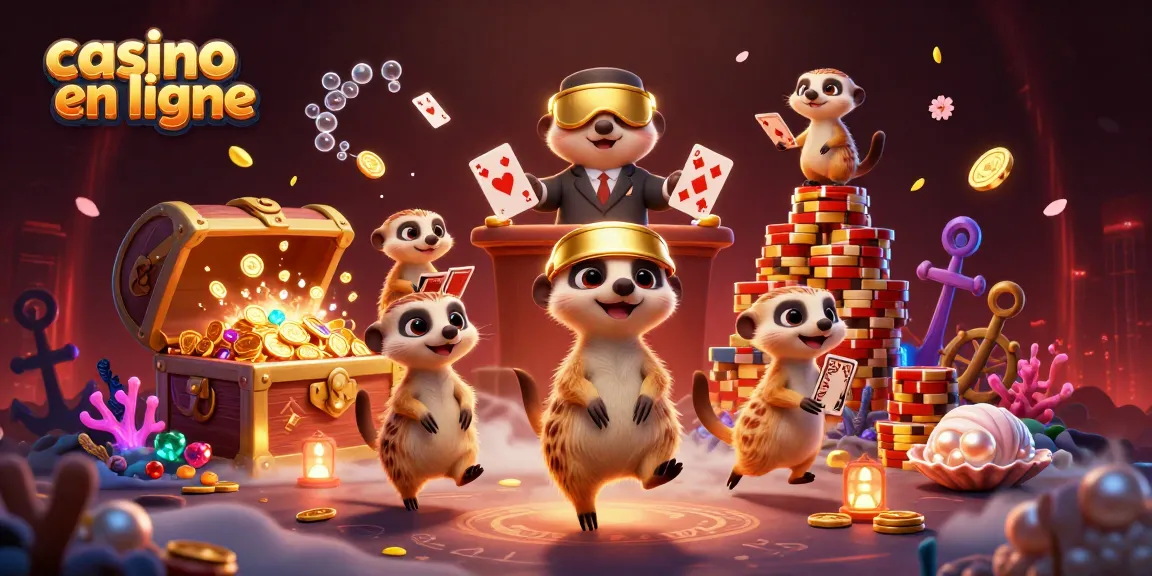 Gagnez en jouant sur un casino en ligne avec des suricates dans une scène animée riche en détails.