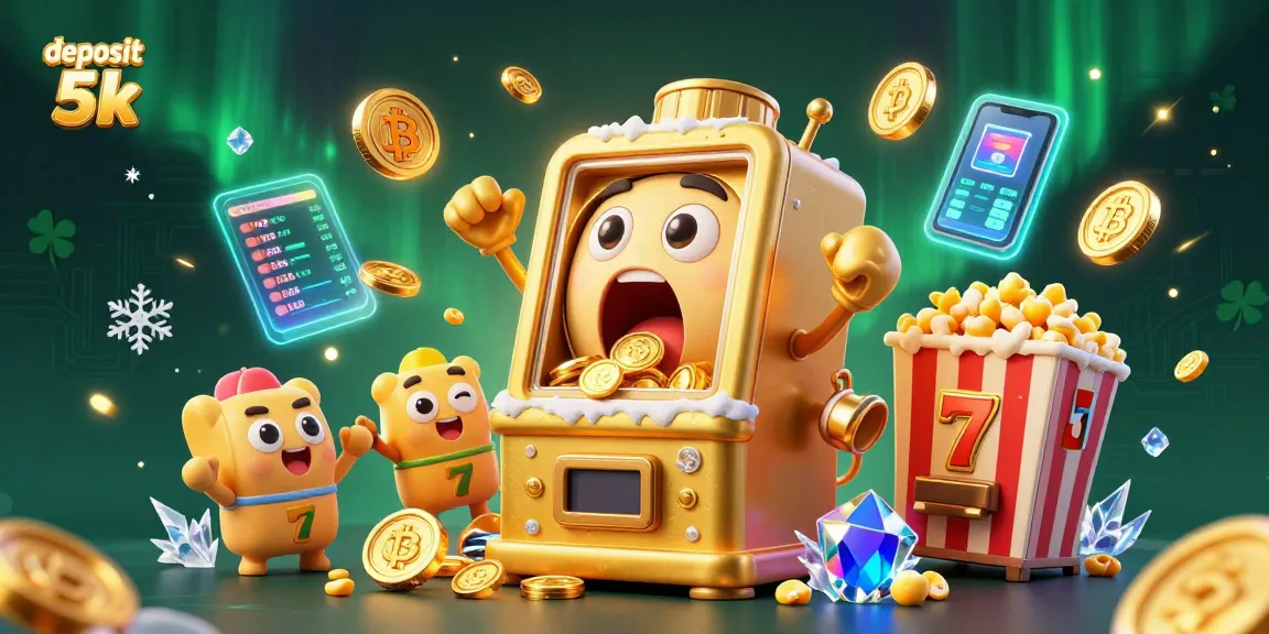 Spin the slots with deposit 5k and win big with this dynamic casino celebration scene!