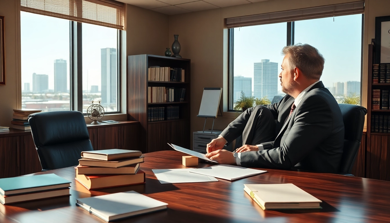 Truck accident attorney Clearwater discussing case details in a professional office environment.