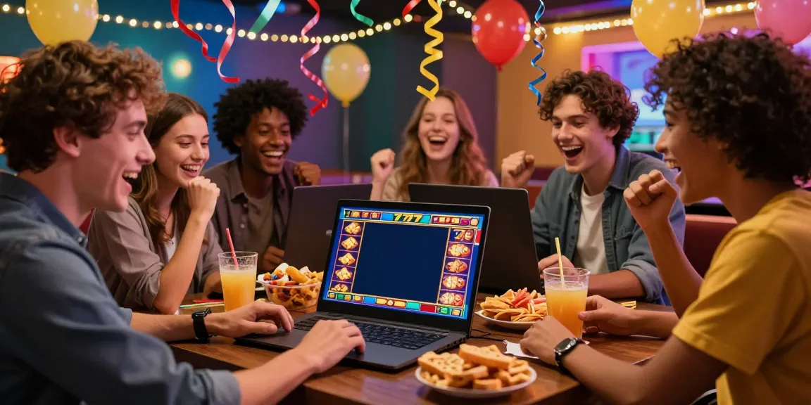 Teman-teman merayakan kemenangan bermain slot777 dengan suasana meriah dan penuh kebahagiaan.
