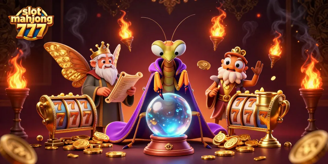 Win big with slot mahjong 777 in this vibrant casino illustration featuring dynamic game elements.
