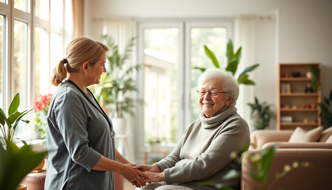 Engaging scene of austin senior home care providers assisting seniors at home.