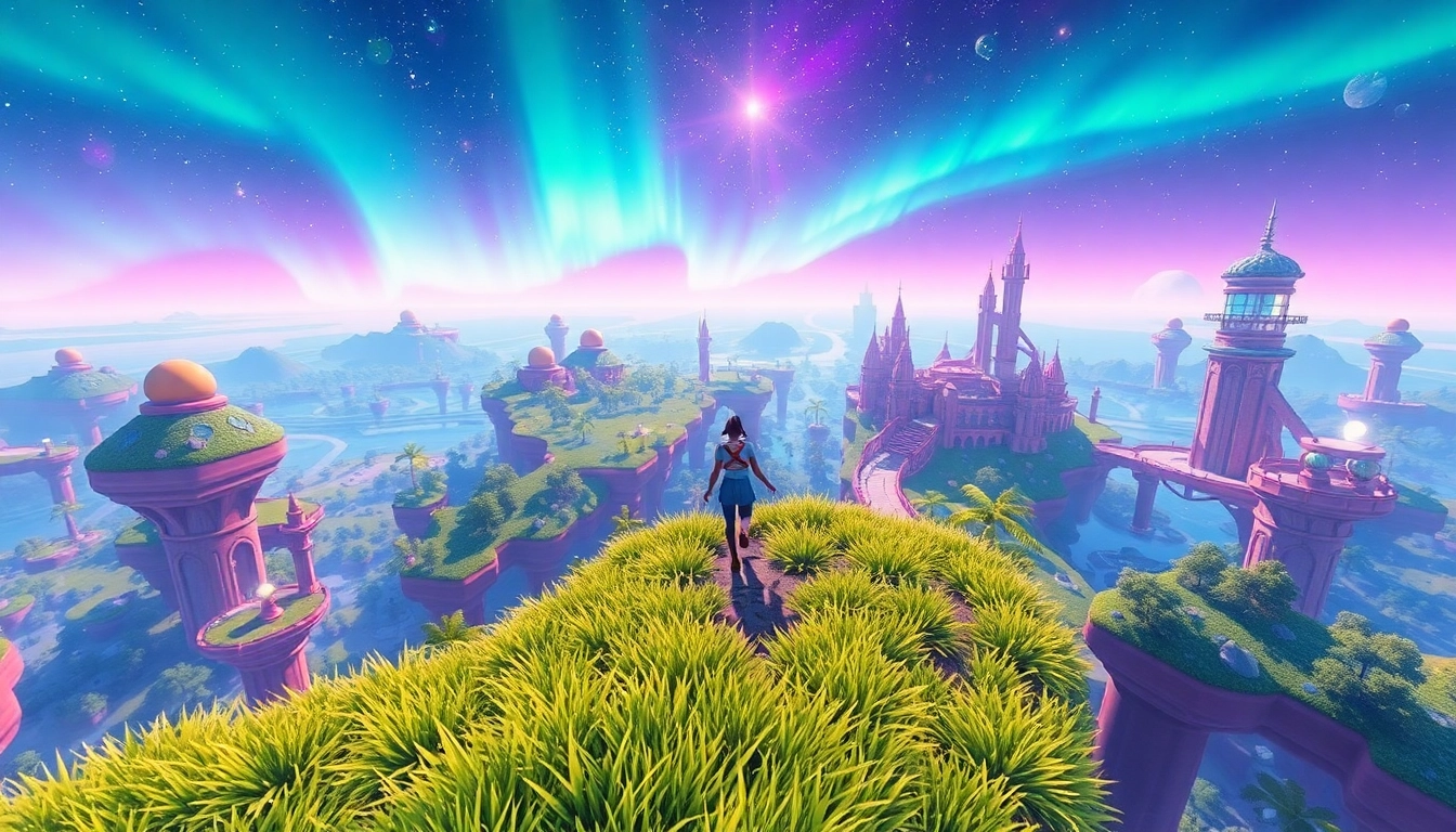 Explore the creative virtual world of Freedom X with dynamic landscapes and vibrant colors.