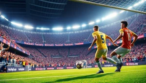 해외축구중계의 흥미진진한 순간을 포착한 생생한 경기 장면