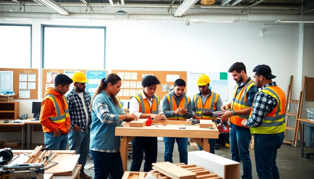 Construction trade schools in texas showcase students learning practical construction skills in a modern classroom.