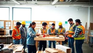 Construction trade schools in texas showcase students learning practical construction skills in a modern classroom.