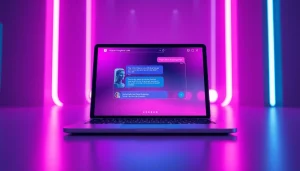 Engaging AI chat interface showcasing sex chat ai interactions with vibrant visuals.