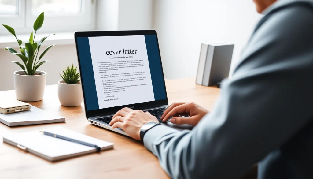 Creating a personalized Cover Letter Generation with a professional touch in a cozy workspace.