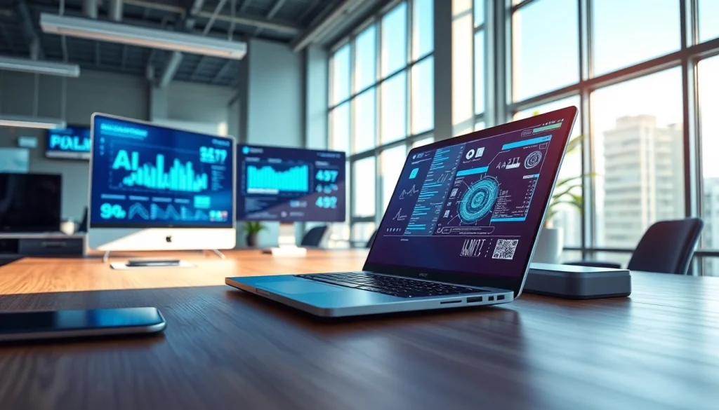 Gemini 3 Pro showcased in a modern tech office setting, highlighting its innovative AI capabilities.