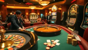 Players enjoy a lively casino atmosphere while using 상품권신용카드 to enhance their gaming experience.