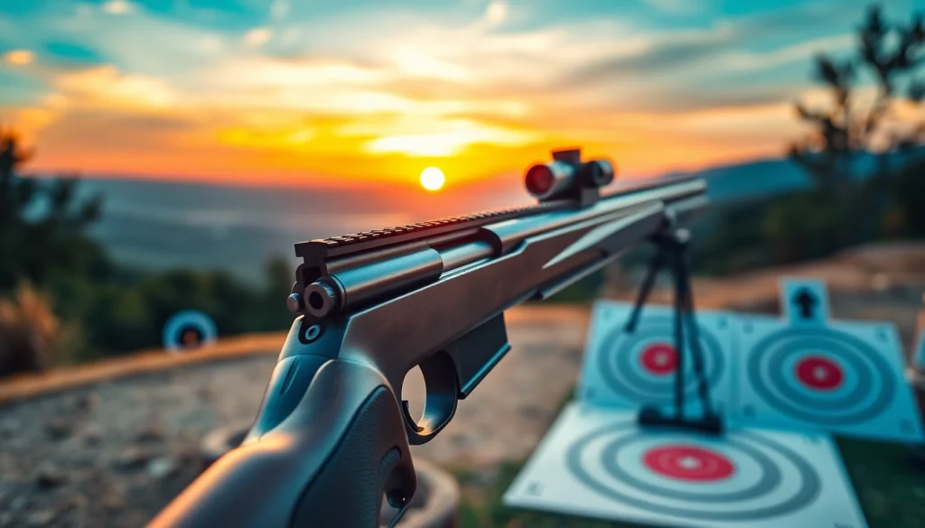 Capture of an Alamo 15 trigger 3 position ready for action with stunning outdoor backdrop.