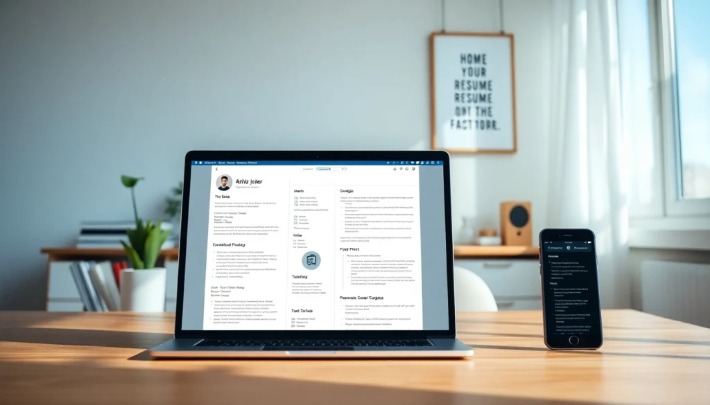 Build a standout resume with a user-friendly Resume Builder showcased on devices.