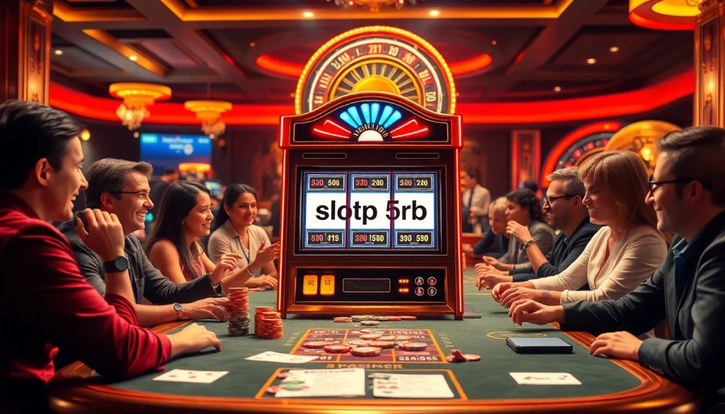 Para pemain yang terlibat merasakan kegembiraan Slot Depo 5rb di meja kasino mewah.