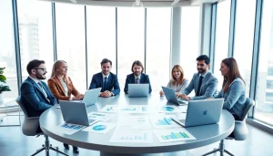 Uncover key growth strategy trends in a vibrant business meeting with diverse strategists.