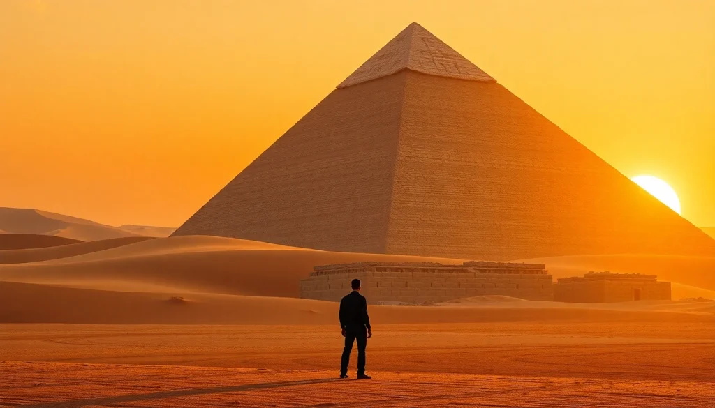 Piraminds illuminated by sunset light, showcasing textures and ancient beauty.