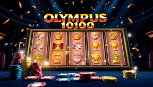 Experience thrilling gameplay with the olympus 1000 slot machine at a vibrant casino table.
