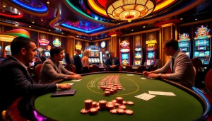 Experience thrilling gaming action at cm88 com with engaged players at a vibrant poker table.