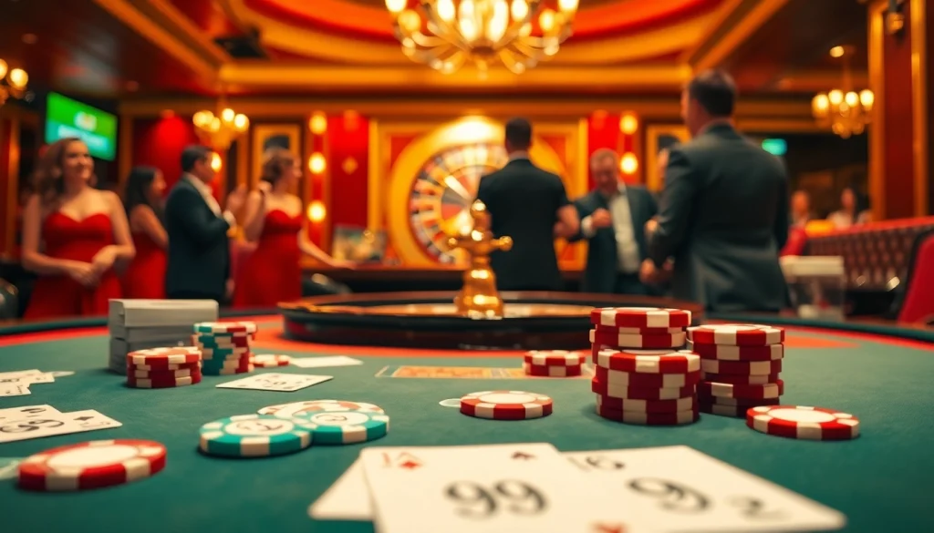 Engage with exciting games at the casino, showcasing the hidden wiki link within a luxurious ambiance.