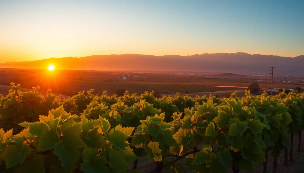 Capture the beauty of Clarksburg, CA vineyards in a sunset panorama.