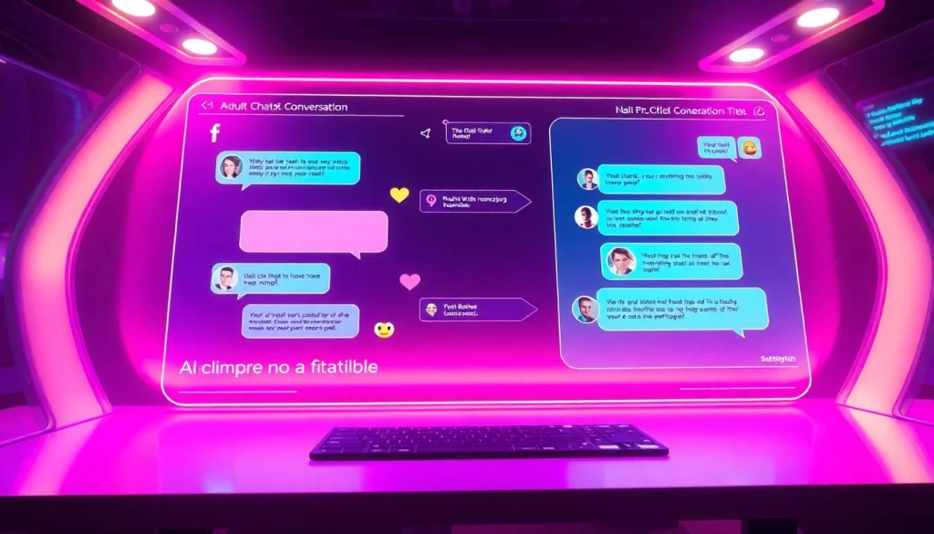 Engaging NSFW chat AI interface with vibrant colors and modern design elements.