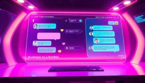 Engaging NSFW chat AI interface with vibrant colors and modern design elements.