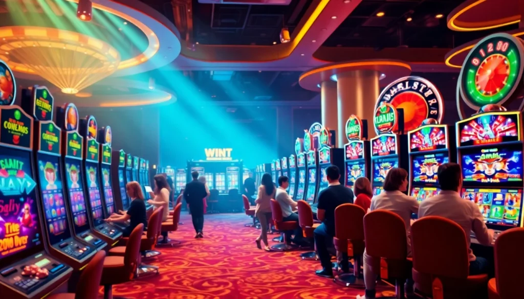 Engage with thrilling Onicplay slot machines in a luxurious casino atmosphere.