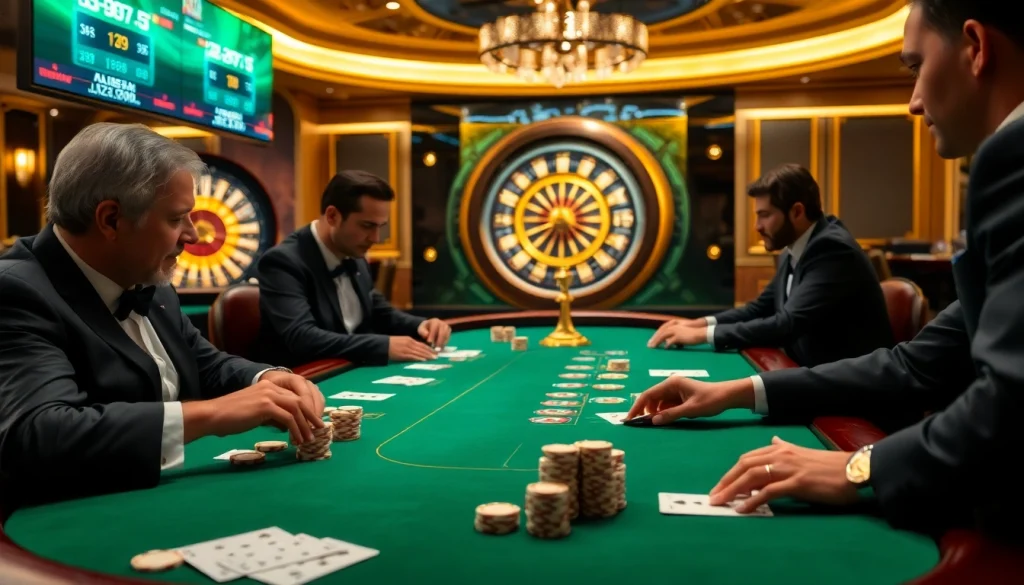 Participer à un jeu de poker professionnel au meilleur casino en ligne 2026 avec une roulette illuminée et des jetons vibrants.