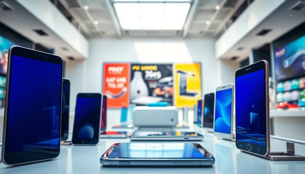 Promocje smartfony na nowoczesnych urządzeniach w sklepie elektronicznym.